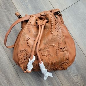 Frye Vivian leather embroidered bucket bag
